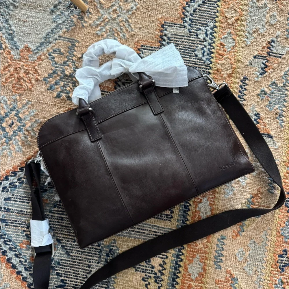 Fossil Dark Brown Leather Briefcase